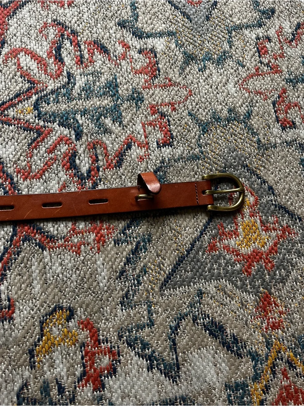 Madewell Chestnut Leather Belt with Brass D-Ring Buckle Size L Women’s Belt